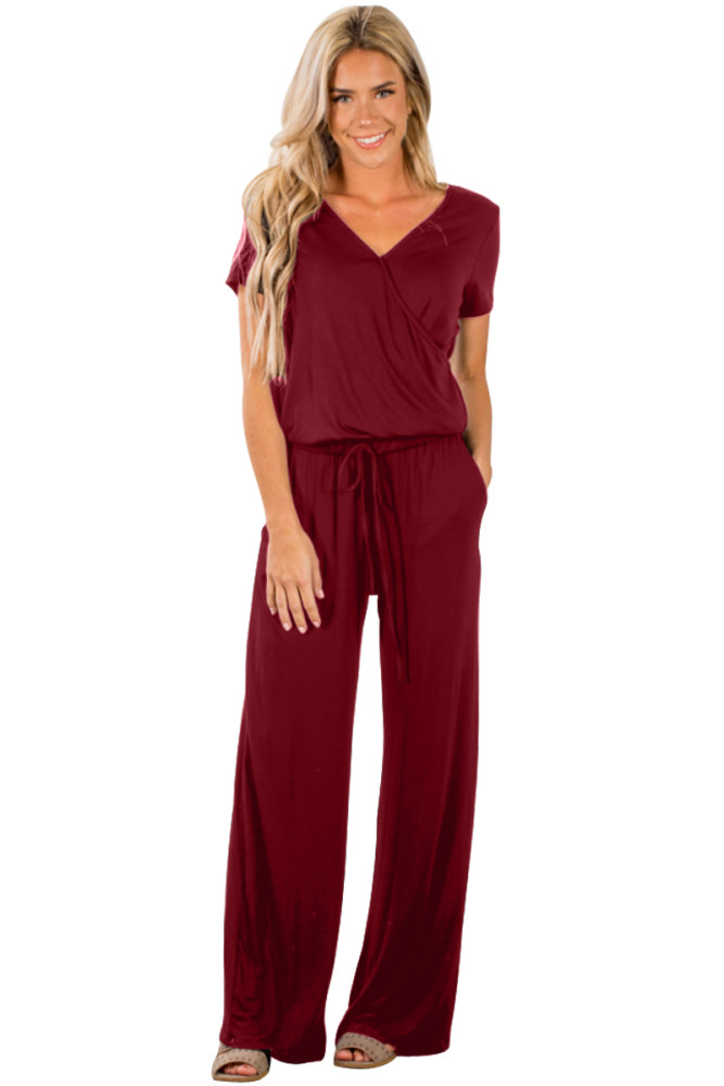 Wine Casual Lunch Date Jumpsuit