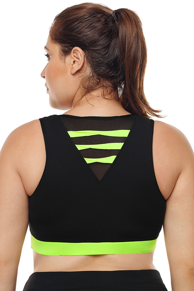 Black High Support Racerback Sports Bra for Women