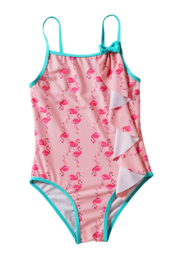 Toddler Girls Flamingo Print One-piece Swimwear