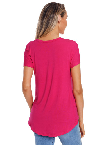 Rosy Red American Flag Graphic Short Sleeve Tee