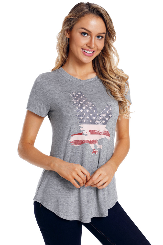America Flag Eagle Grey Daily T-shirt