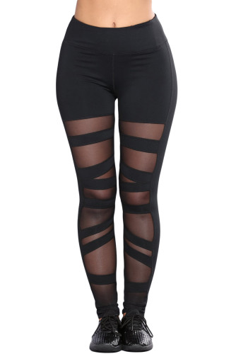Black Mesh Active Leggings