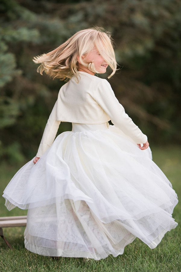 White Sequin Bodice Tulle Hi-low Dress