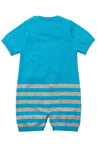 Blue Cute Cloud Pattern Knit Newborn Baby Romper