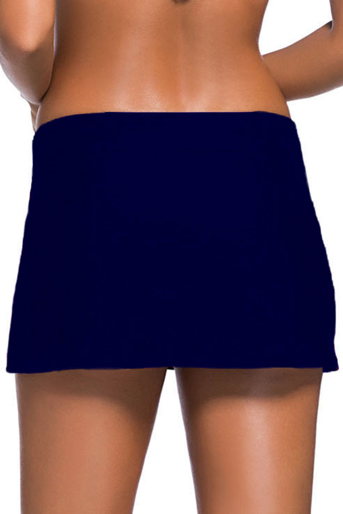 Plus Size Navy Blue Skirted Swim Bikini Bottom