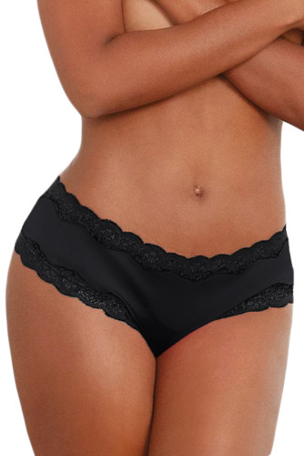 Black Cheeky Lace-up Back Panty