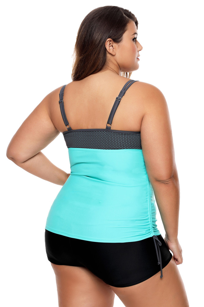 Mint Bralette Tankini Top with Shorts Swimsuit