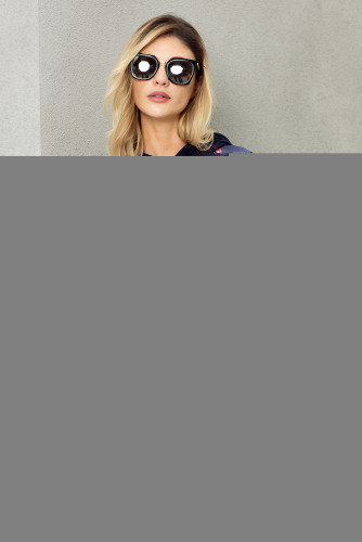 Navy Kangroo Pocket Floral Hoodie