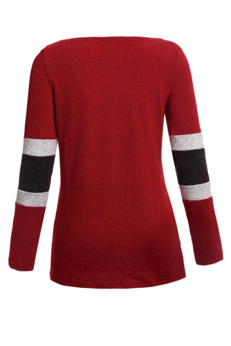 Burgundy Sweater Tunic with Blocks