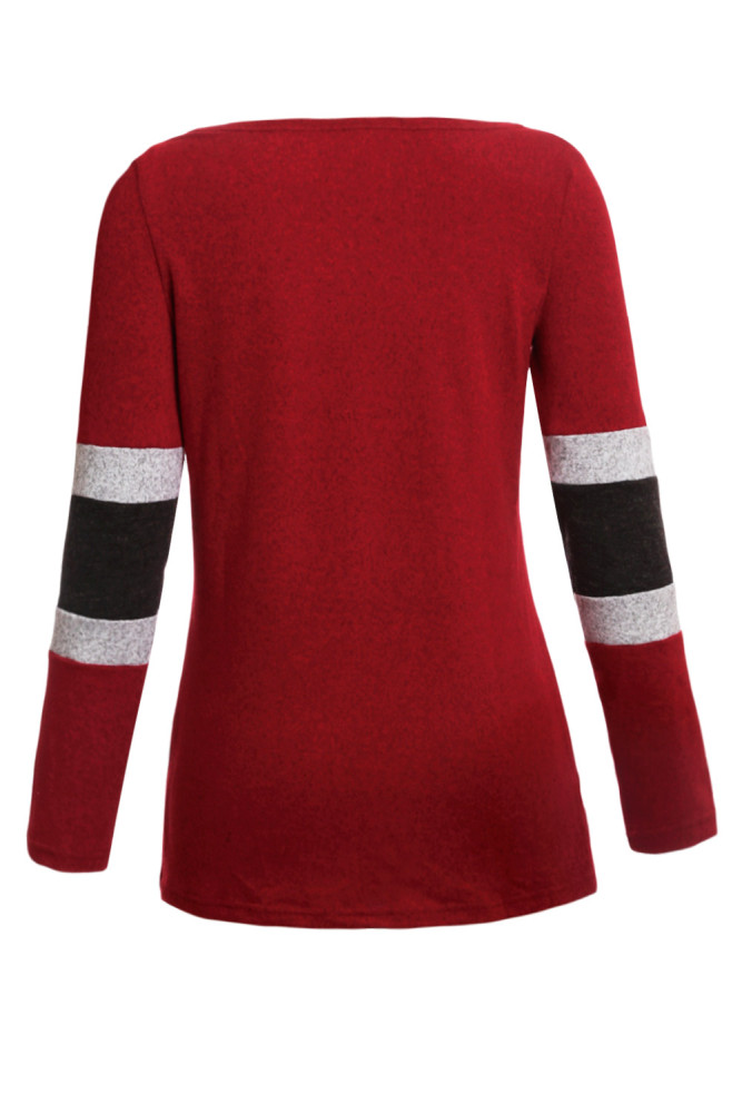 Burgundy Sweater Tunic with Blocks