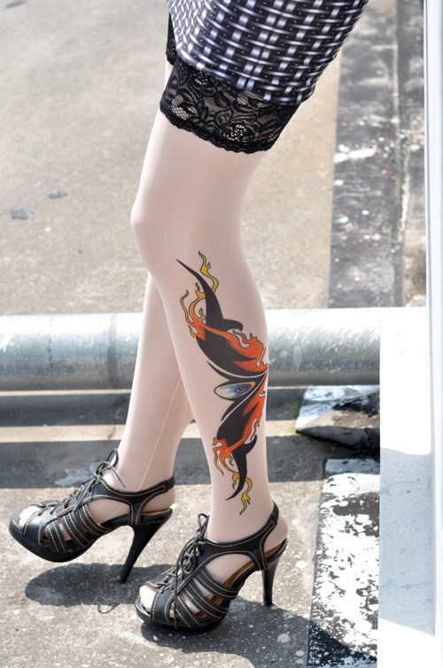 Ghost Eyes Tattoo Stockings