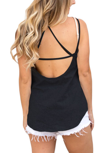 Black Back Strap Tank