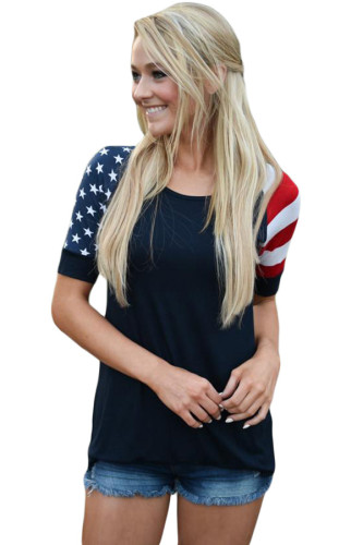 Black Stars Stripes Short Sleeve Tee