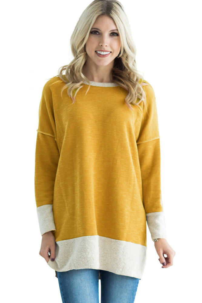 Yellow Two Tone French Terry Sweatshirt