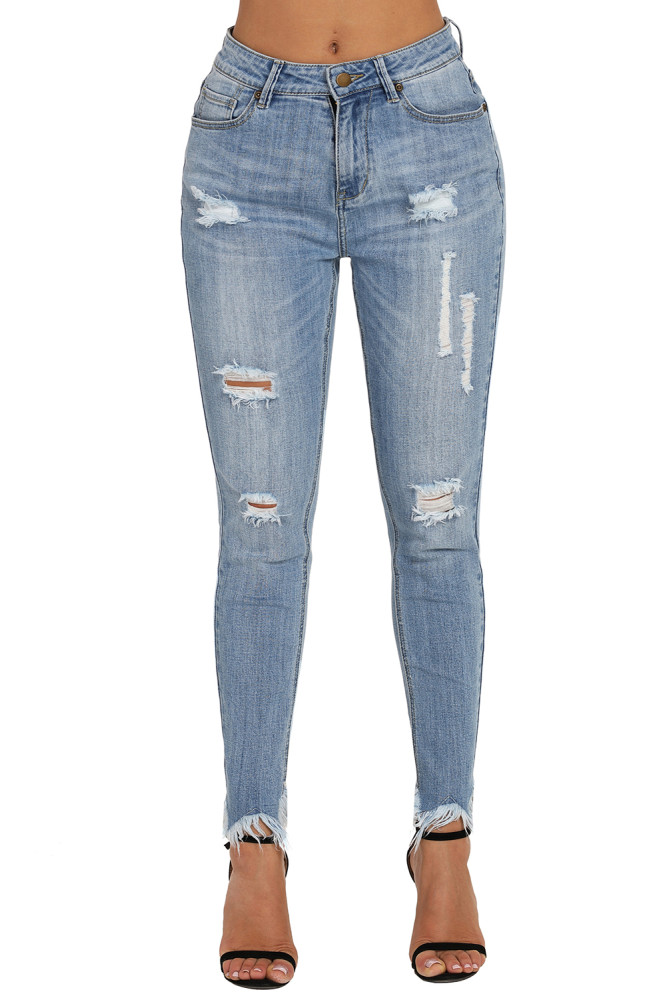 Medium Blue Wash Fringe Affair Flare Jeans