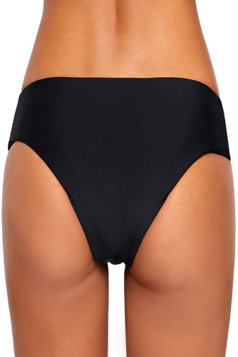 Black Strappy Side Bikini Swim Bottom
