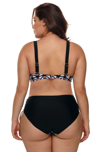 Designful Flag Print Plus Size Bikini Swimsuit