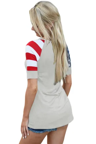 Gray Stars Stripes Short Sleeve Tee
