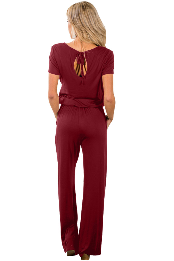 Wine Casual Lunch Date Jumpsuit