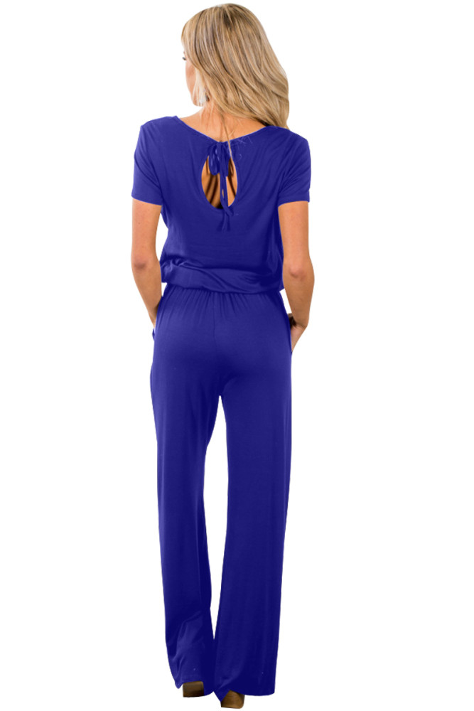 Blue Casual Lunch Date Jumpsuit