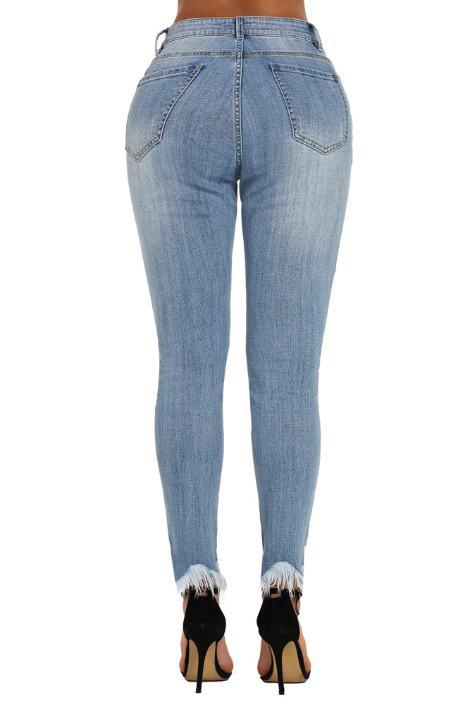 Medium Blue Wash Fringe Affair Flare Jeans