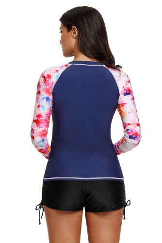 Cute Floral Long Sleeve Rashguard Top