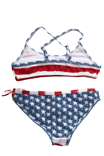 Stars & Stripes Flounce Bikini Swimsuit for Kids