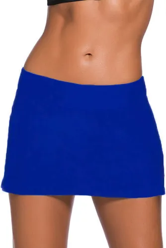 Plus Size Royal Blue Skirted Swim Bikini Bottom