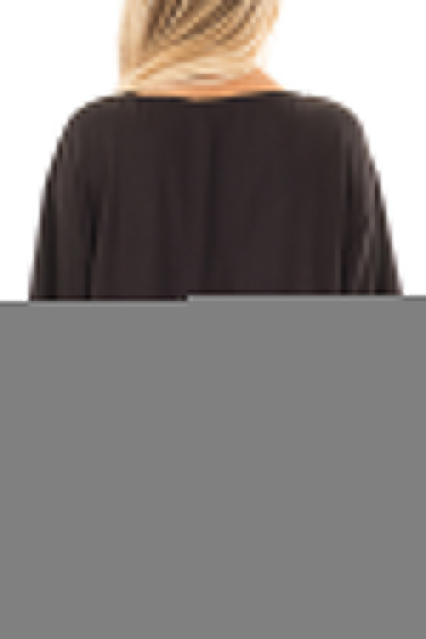 Black Tie Front Comfy Kimono Blouse