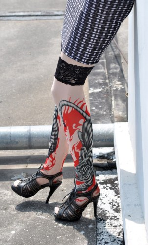 Tiger Ferocity Tattoo Stockings