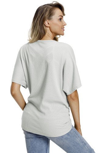 Green Dolman Buttoned Front Top with Tie