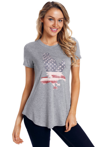 America Flag Eagle Grey Daily T-shirt