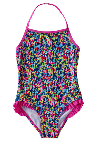 Colorful Ruffle Little Girls’ One Piece Swimsuit