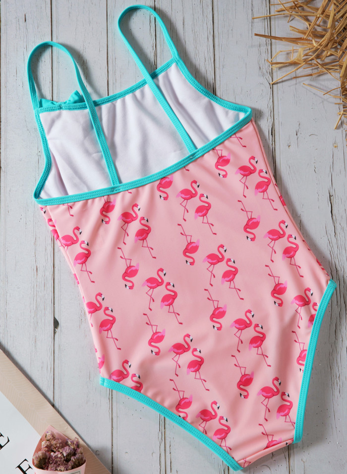 Toddler Girls Flamingo Print One-piece Swimwear