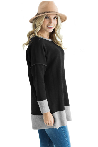 Black Two Tone French Terry Sweatshirt