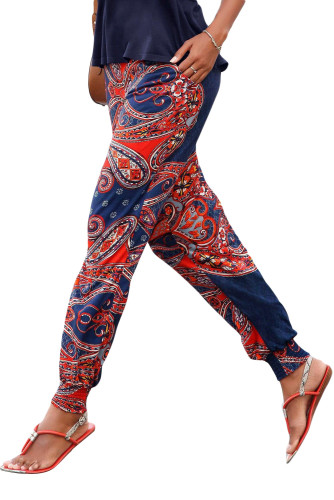 Colorful Bohemian Ethnic Print Straight Legs Jogger Pants