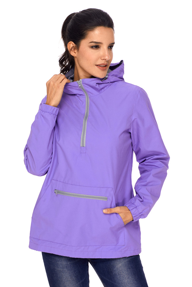 Lilac Monogrammed Pullover Rain Jacket