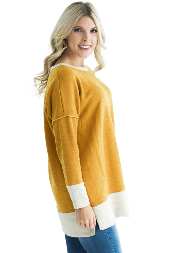 Yellow Two Tone French Terry Sweatshirt