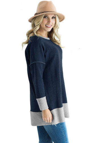 Blue Two Tone French Terry Sweatshirt