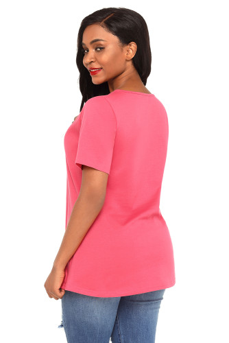 Rosy Criss-Cross Short Sleeve T-Shirt