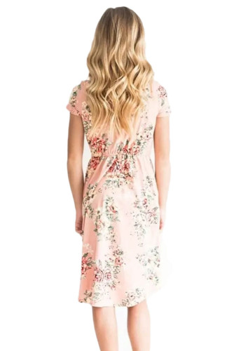 Little Girl Favorite Summer Floral Dress Pink