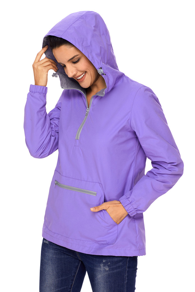Lilac Monogrammed Pullover Rain Jacket