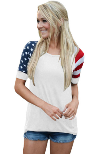White Stars Stripes Short Sleeve Tee