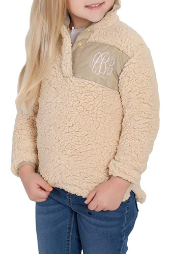 Camel Sherpa Pullover for Little Girl
