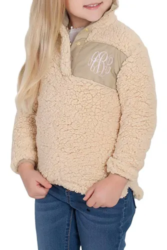 Camel Sherpa Pullover for Little Girl