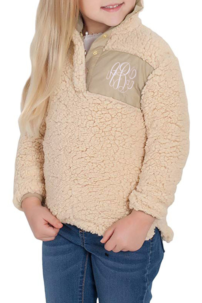 Camel Sherpa Pullover for Little Girl