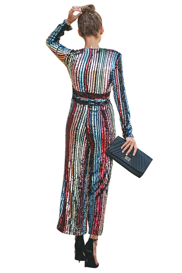 Pop The Champagne Pocketed Sequin Jumpsuit