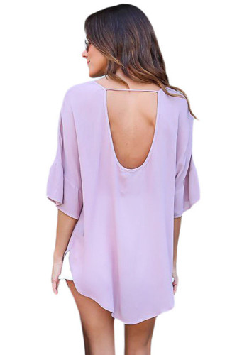 Lilac Criss Cross Loose Fit Top