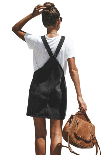 Vintage Black Denim Button Down Jumper Dress