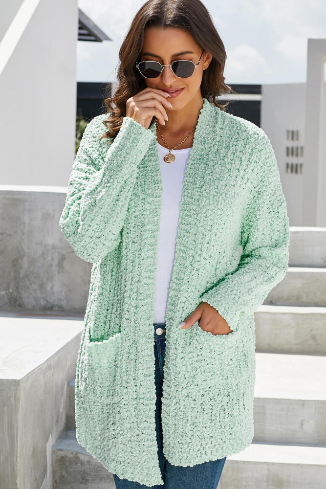 Mint Pebble Beach Textured Cardigan